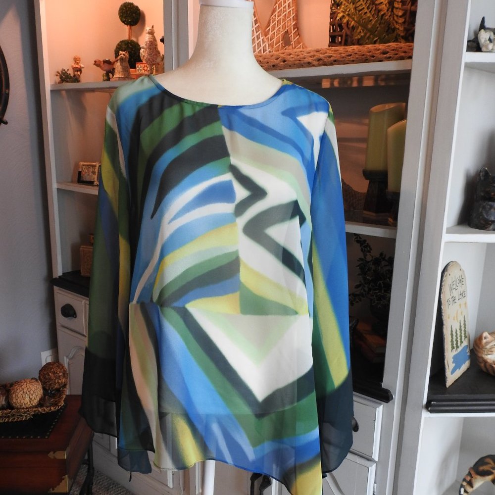 Chicos Travelers Black Tag Tunic